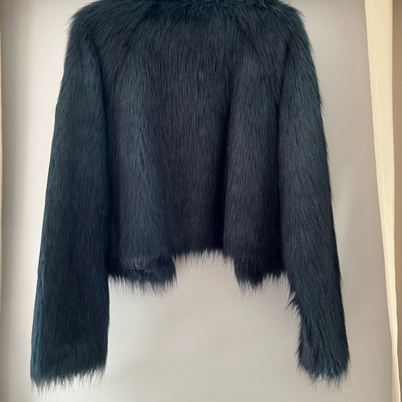 NWOT Free People Frankie Green Multicolored 70s Y2K Faux Fur Coat - Picture 5 of 10